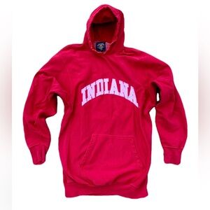 Vintage 90s Steve & Barry’s Indiana Red Hoodie Sweater XL distressed